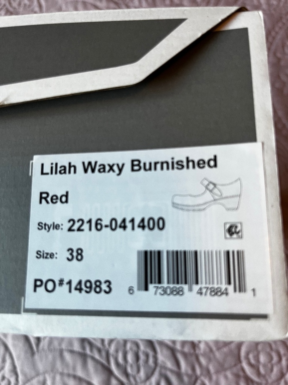 Dansko Lilah Red Waxy Burnished Clogs Size 38 (8) *NEW* - Picture 5 of 6